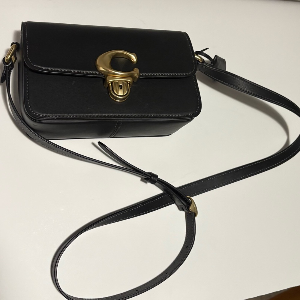 Coach Black Leather Tabby Shoulder Bag with Gold Hardware - Picture 4 of 12
